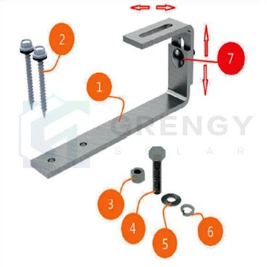 Verstelbare leien dak zonnehaak