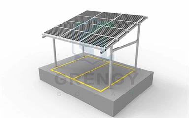 Enkele carport op zonne-energie gemonteerde structuur