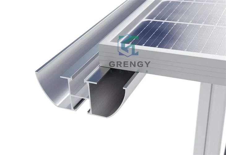 Solar Carport Frame Including 15 Solar Panels, Aluminum, Clearance Height 2.200 mm